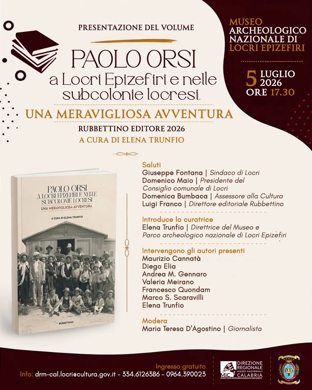 Locri, al Museo Archeologico la presentazione del volume su Paolo Orsi\n