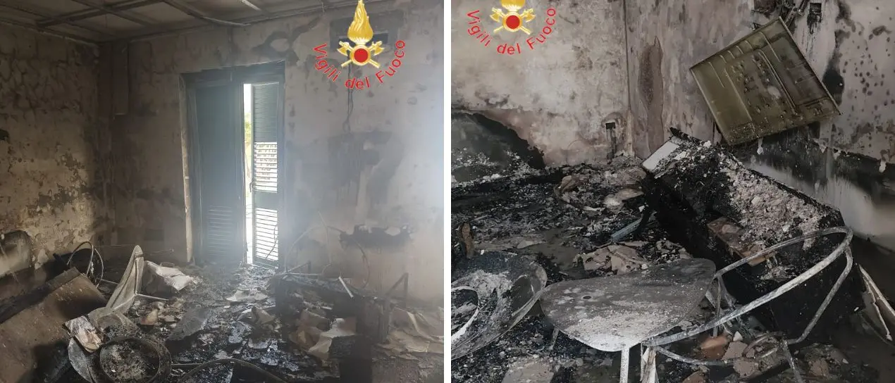 Falerna Marina, incendio distrugge una villetta: 4 persone evacuate di cui una trasferita in ospedale\n