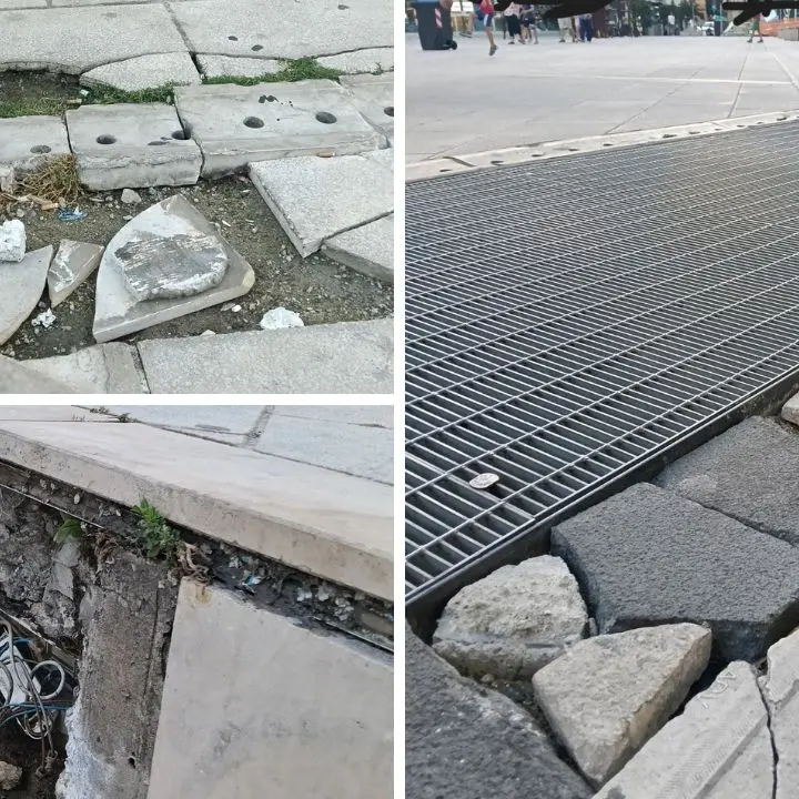 Piazza Bilotti, Vele al buio da un anno e pavimentazione groviera: esposto in Comune\n\n\n
