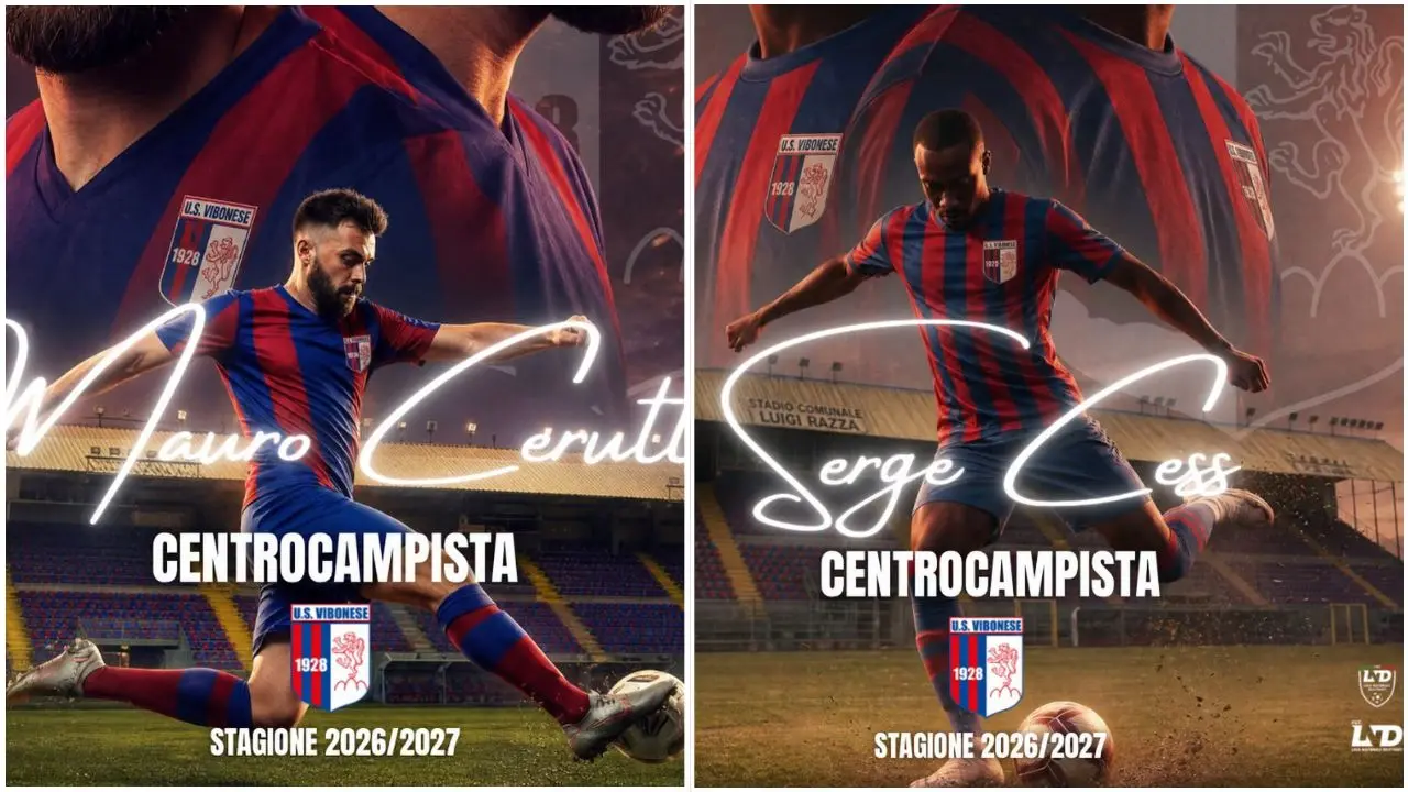 Vibonese Calcio, le chiavi del centrocampo a Cess e Cerutti: sono loro i primi pilastri del nuovo corso\n