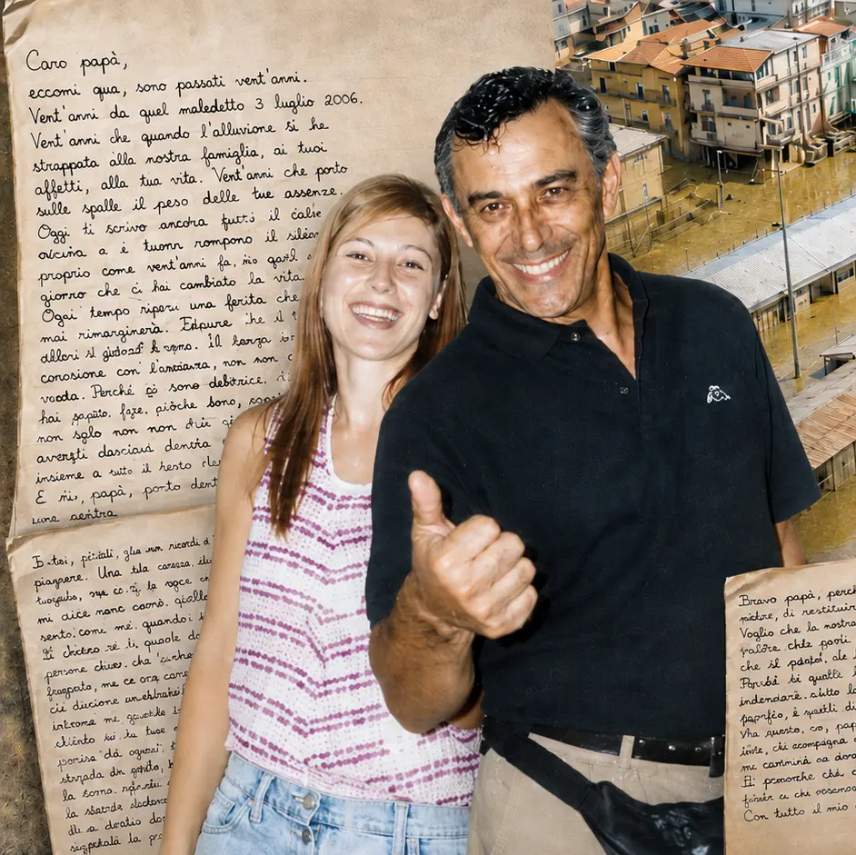 «Caro papà, 20 anni senza di te ma il dolore non va via»: la lettera della figlia di Nicola De Pascale morto nell’alluvione di Vibo\n
