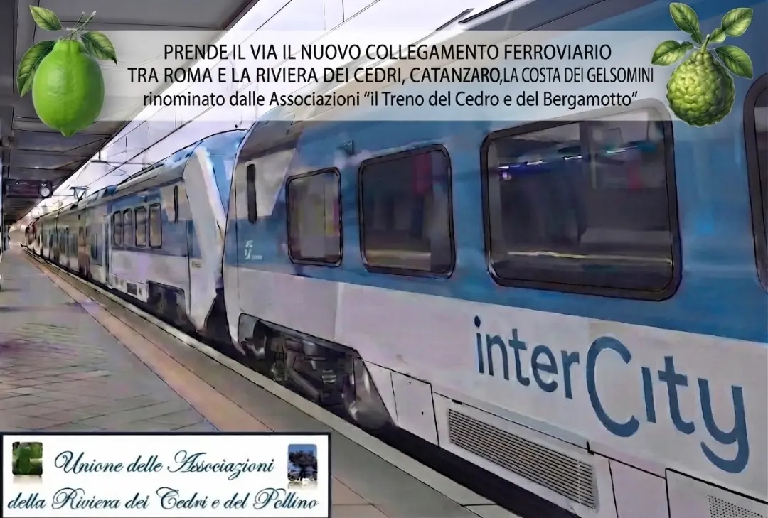 Dal 6 luglio al via il collegamento ferroviario Roma-Jonica: nasce il \"Treno del Cedro e del Bergamotto\"\n