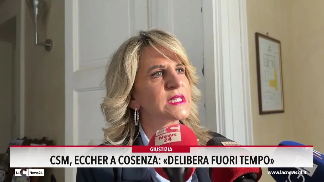 Csm, Eccher a Cosenza: «Delibera fuori tempo»