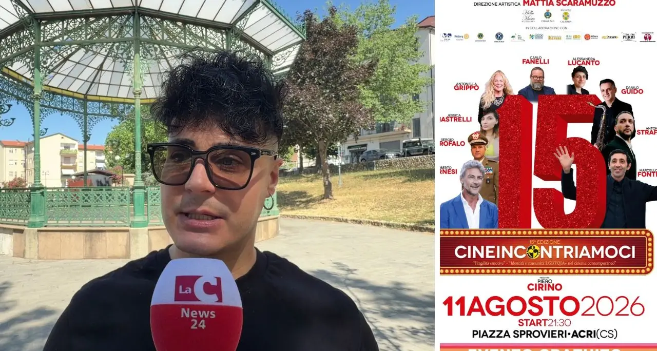 Cineincontriamoci compie 15 anni: ad Acri una serata tra cinema, cultura e grandi ospiti\n