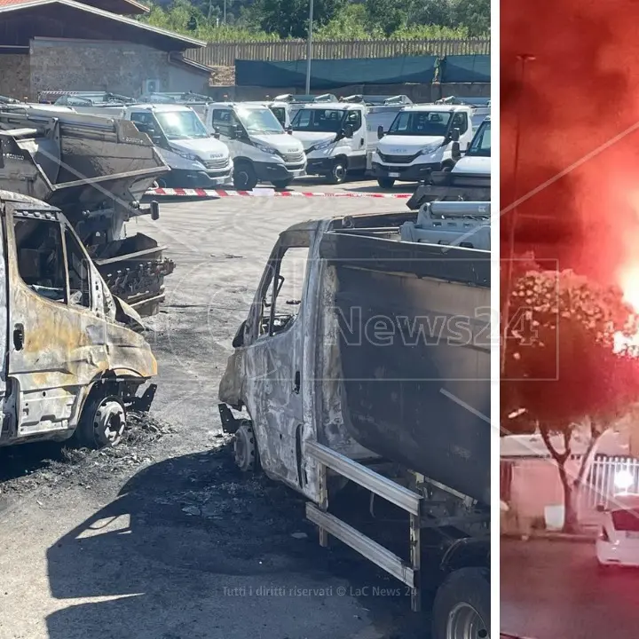 Cosenza, mezzi in fiamme nel deposito di Ecologia Oggi: ipotesi dolosa, Caruso stigmatizza
