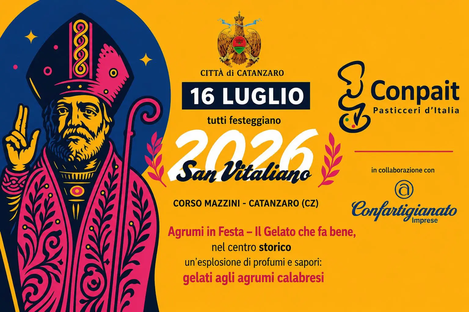 I gelatai alla festa di San Vitaliano,\u00A0a Catanzaro due giorni di gusto, tradizione e solidarietà\n