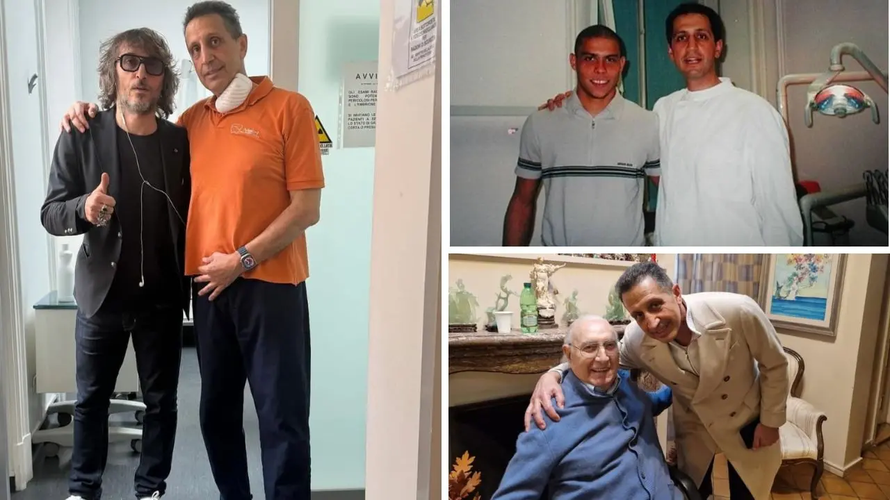 <p>Giovanni Macr&igrave; con Cruciani, Ronaldo il Fenomeno e Pippo Baudo (foto dal profilo Instagram di Giovanni Macr&igrave;)</p>\\n