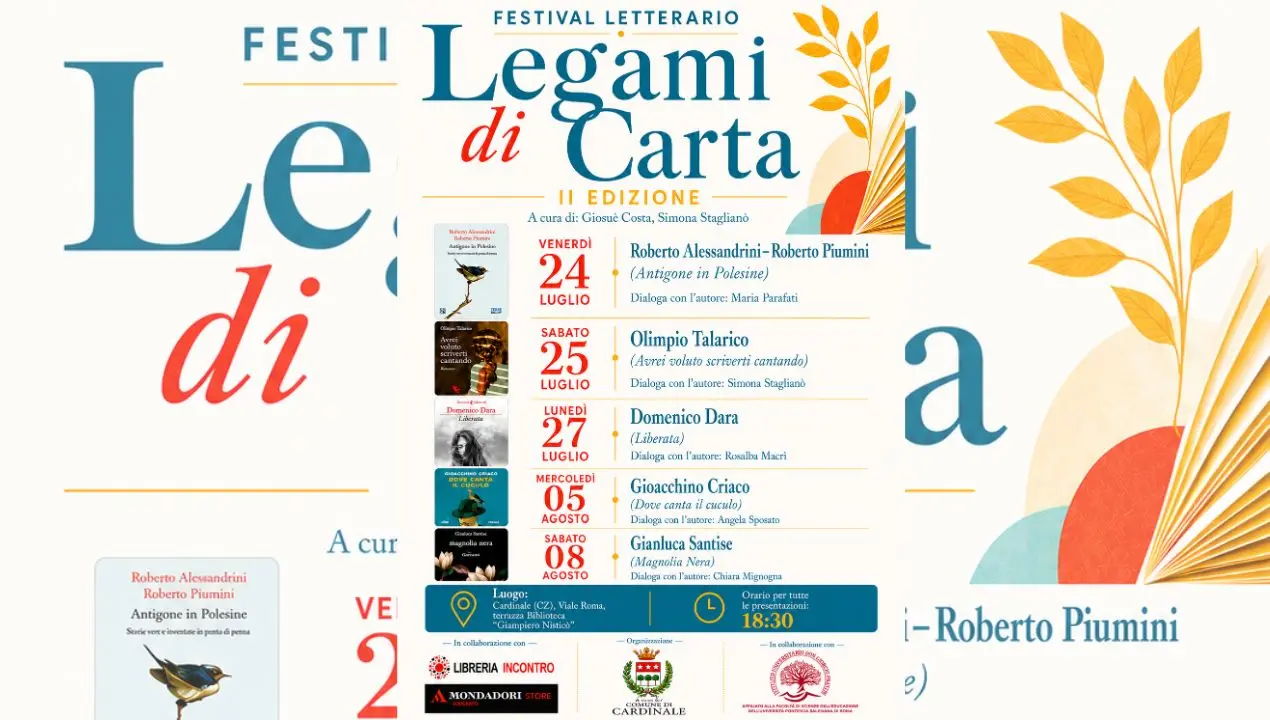 Legami di Carta, a Cardinale cinque appuntamenti con la grande letteratura: ecco il programma\n