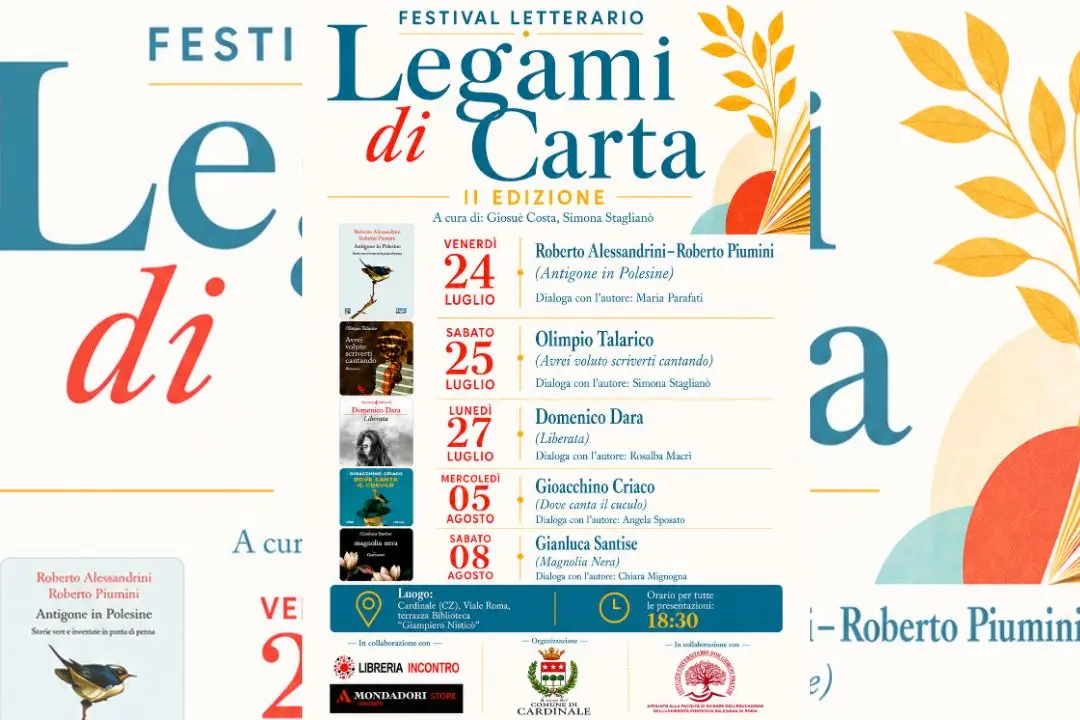 Legami di Carta, a Cardinale cinque appuntamenti con la grande letteratura: ecco il programma\n