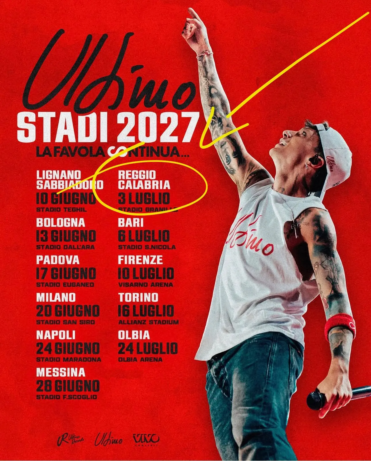 «Interlocuzione solo con il sindaco»: la replica del management di Ultimo alle polemiche sul live al Granillo\n