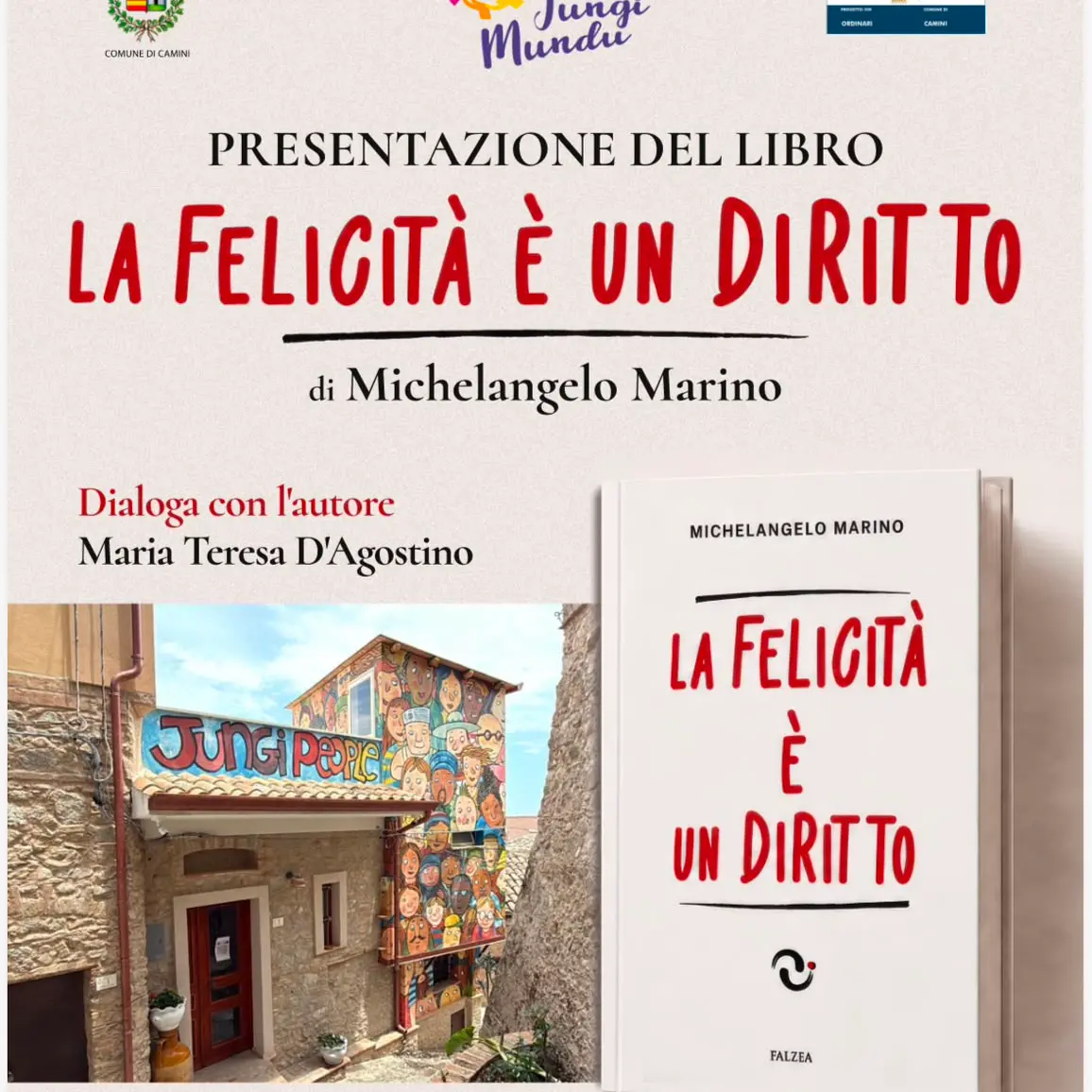 A Camini la presentazione del libro “La felicità è un diritto” di Michelangelo Marino\n