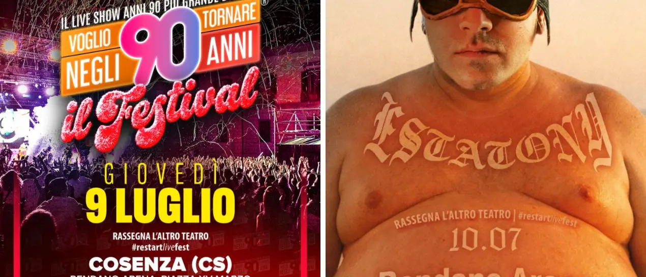 Cosenza, al Restartlivefest doppio appuntamento con Voglio tornare negli anni ’90 e Tony Pitony\n