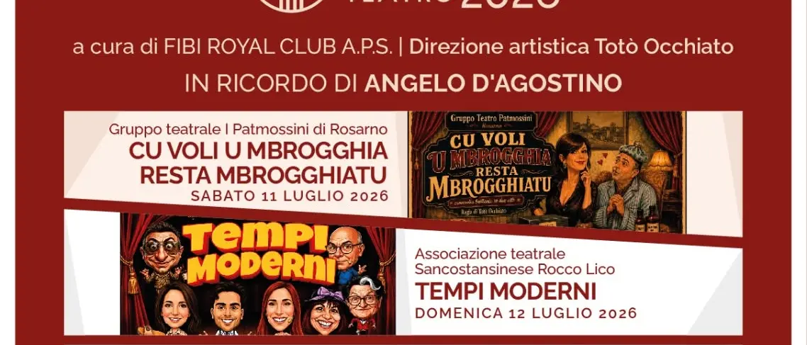Rosarno alza il sipario su “Medma Teatro 2026”: sei serate tra prosa, cabaret e memoria\n