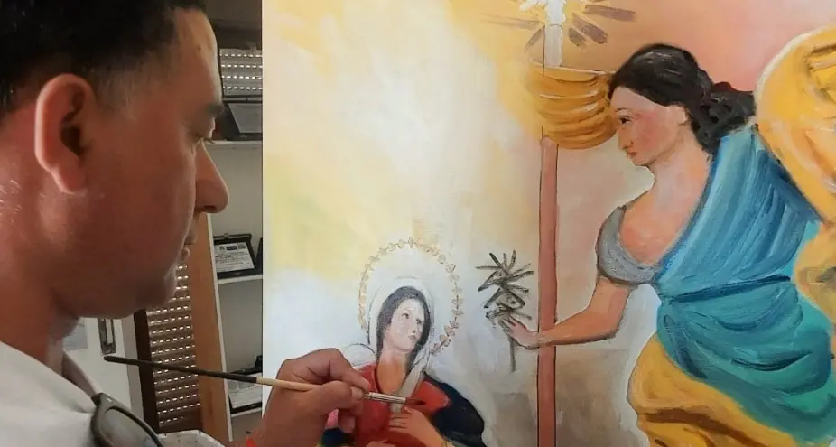 Francica, un dipinto per la Madonna dell'Annunziata: il dono del pittore\u00A0Enzo Liguori alla comunità\n
