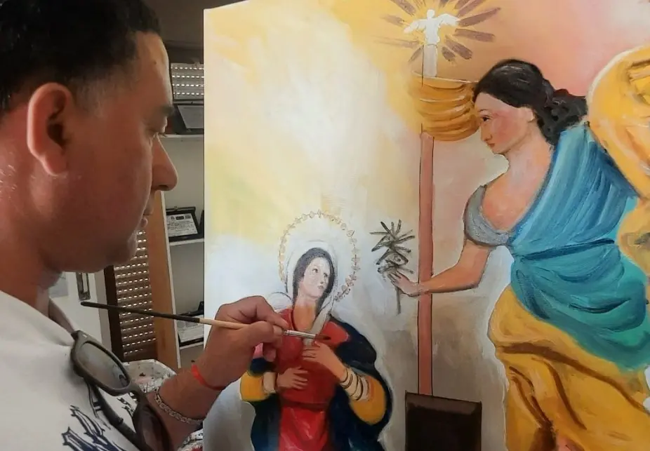 Francica, un dipinto per la Madonna dell'Annunziata: il dono del pittore\u00A0Enzo Liguori alla comunità\n
