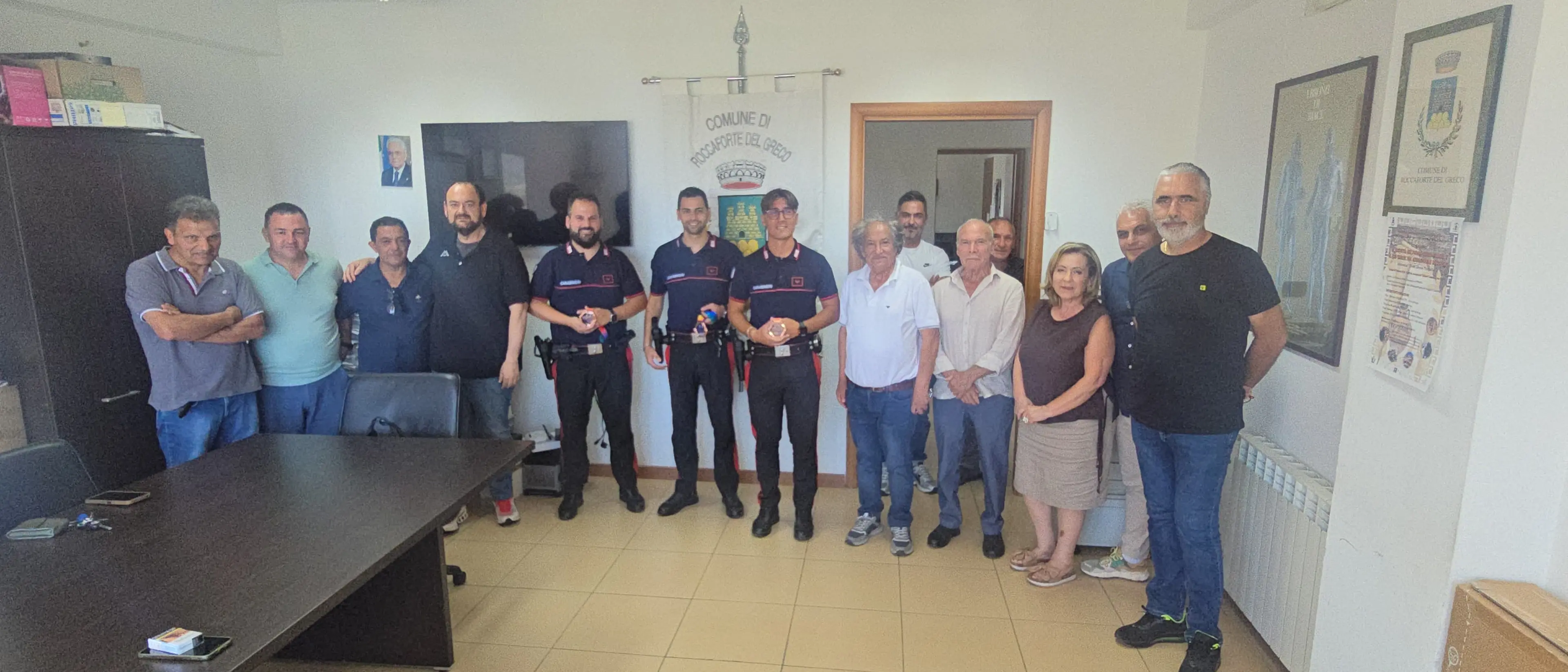 Roccaforte del Greco, il Comune rende omaggio a tre Carabinieri in partenza\n
