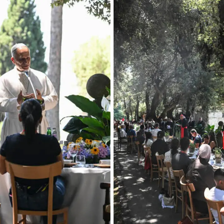 A pranzo con il Papa, Leone XIV a tavola con gli ultimi:\u00A0«Fame di giustizia e di una Chiesa che sappia accogliere\u00A0tutti»\n
