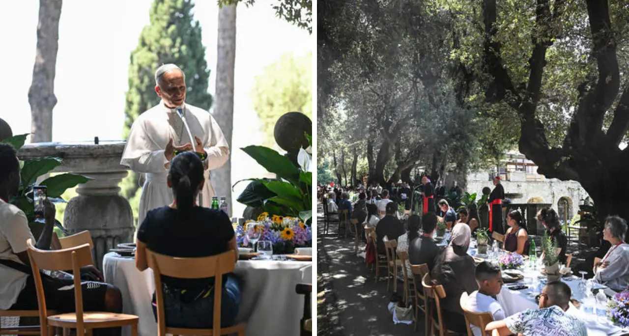 A pranzo con il Papa, Leone XIV a tavola con gli ultimi:\u00A0«Fame di giustizia e di una Chiesa che sappia accogliere\u00A0tutti»\n