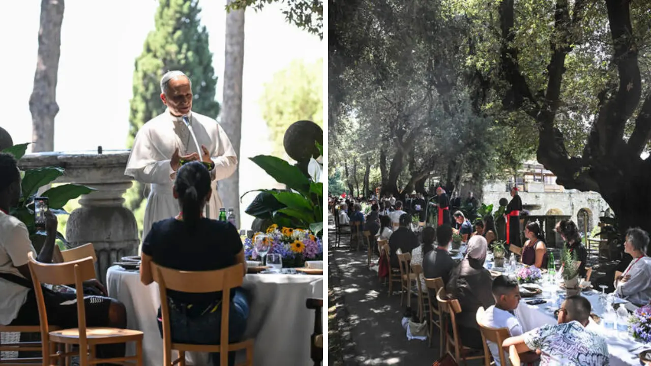 A pranzo con il Papa, Leone XIV a tavola con gli ultimi:\u00A0«Fame di giustizia e di una Chiesa che sappia accogliere\u00A0tutti»\n