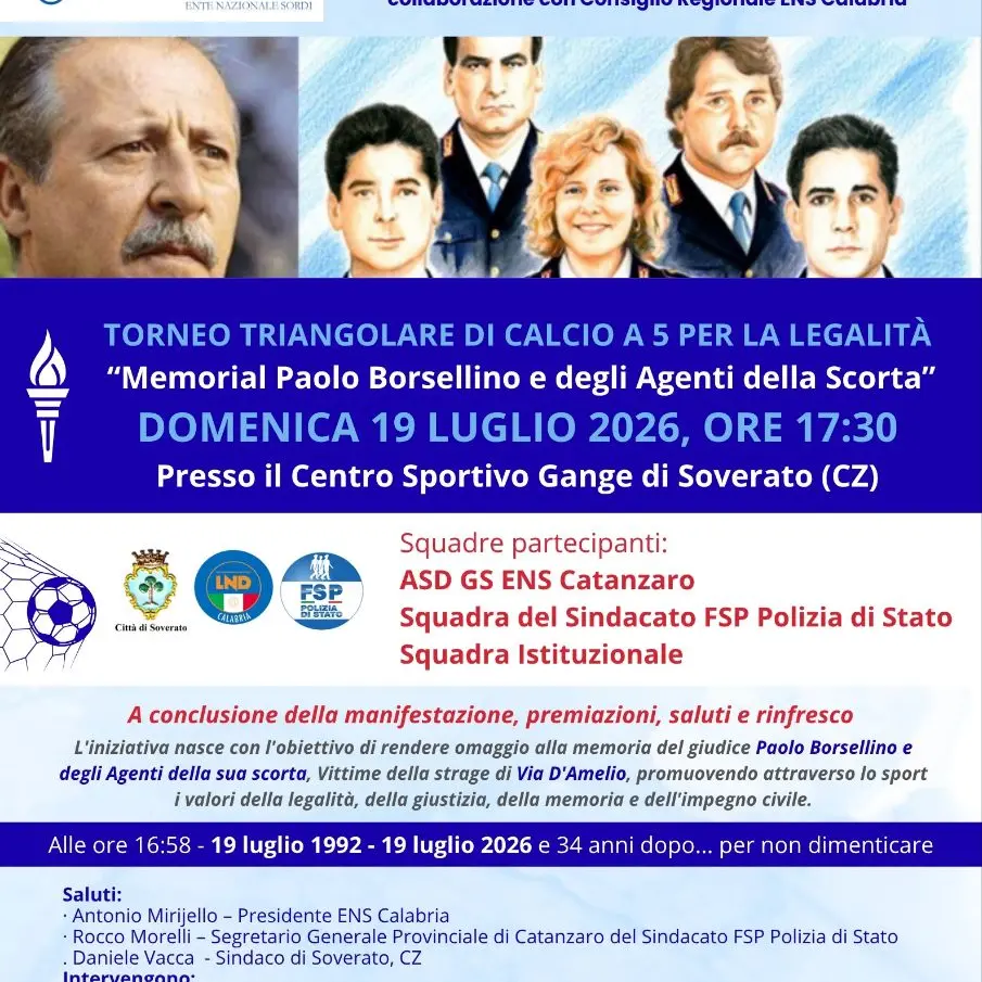 <p>A Soverato arriva il Torneo triangolare di calcio a 5 per la legalità targato Ens Calabria</p>