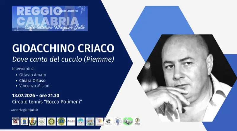 Gioacchino Criaco terzo ospite della importante rassegna letteraria del Rhegium Julii\n