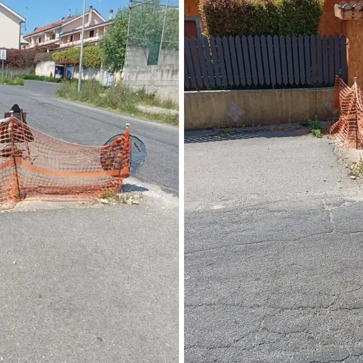 Vibo Valentia, una buca davanti casa da oltre un anno: «Le auto per evitarla rischiano di travolgere i miei figli»