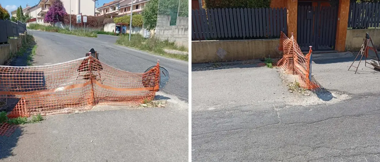 Vibo Valentia, una buca davanti casa da oltre un anno: «Le auto per evitarla rischiano di travolgere i miei figli»\n