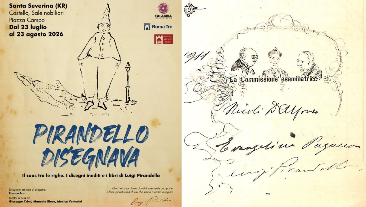 I disegni inediti di Pirandello arrivano al Castello di Santa Severina: in mostra il volto più intimo del Premio Nobel\n