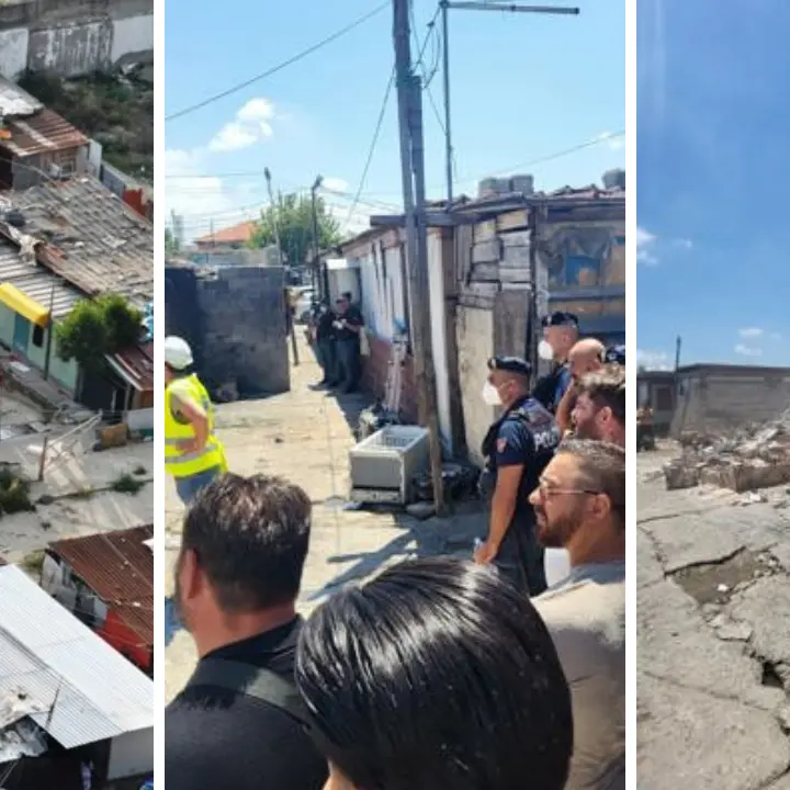 Iniziate le operazioni di sgombero del campo rom di Scordovillo a Lamezia, abbattute le prime baracche