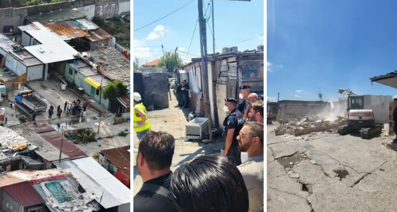 Iniziate le operazioni di sgombero del campo rom di Scordovillo a Lamezia, abbattute le prime baracche