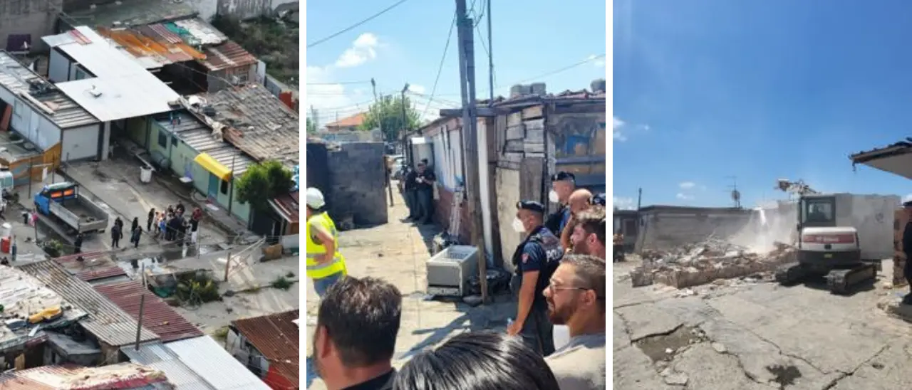 Iniziate le operazioni di sgombero del campo rom di Scordovillo a Lamezia, abbattute le prime baracche