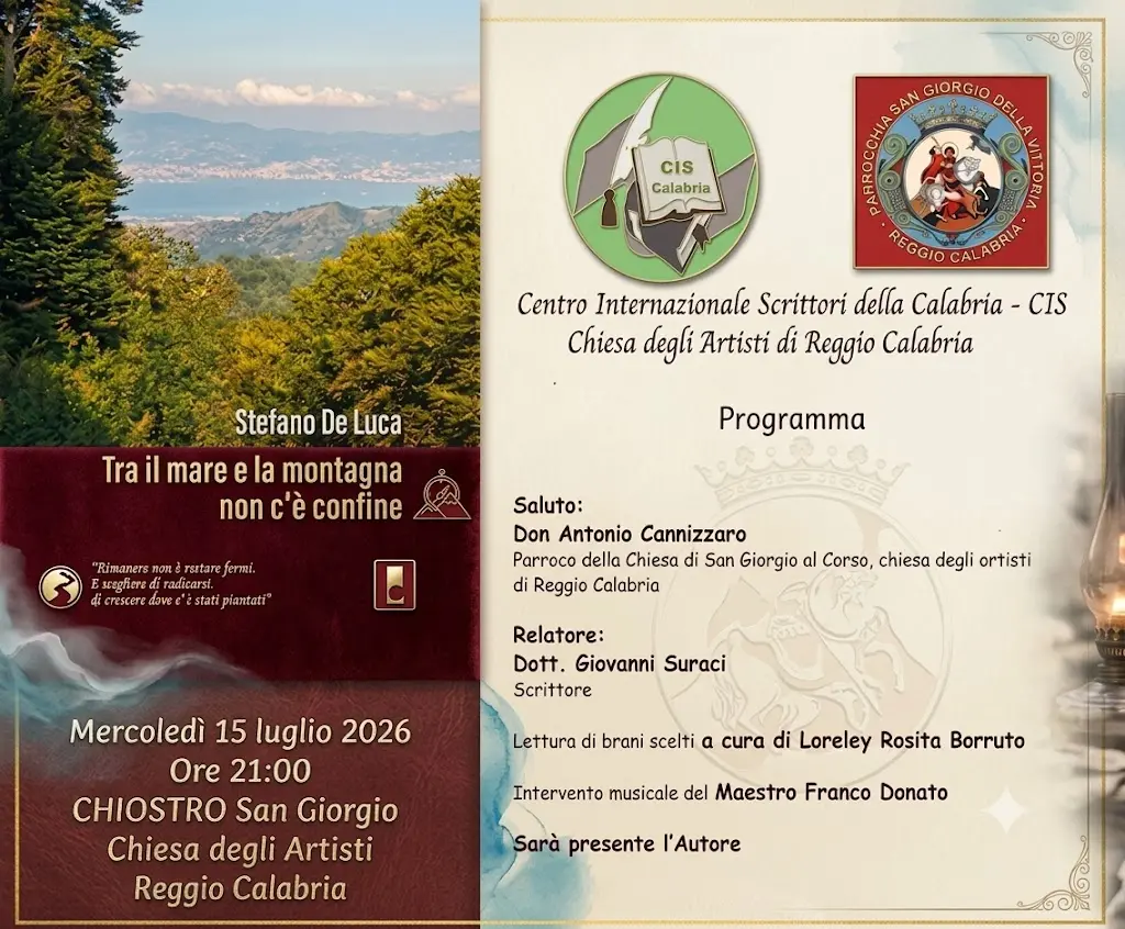 Tra il mare e la montagna non c'è confine, il debutto letterario di Stefano De Luca: a Reggio l'anteprima nazionale del romanzo\n