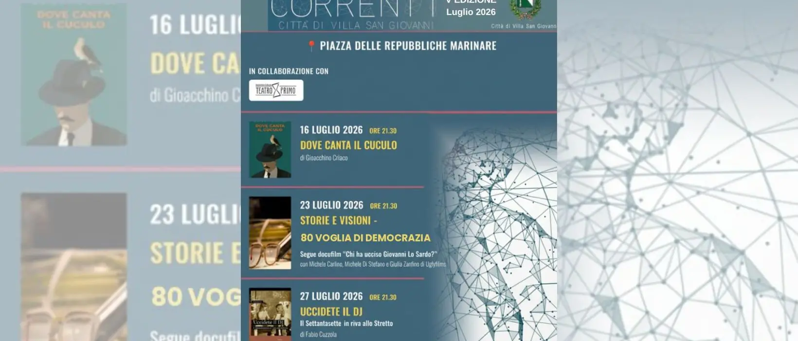 Correnti Festival,\u00A0al via la quinta edizione: un cammino di cultura, comunità e rinascita a Villa San Giovanni\n