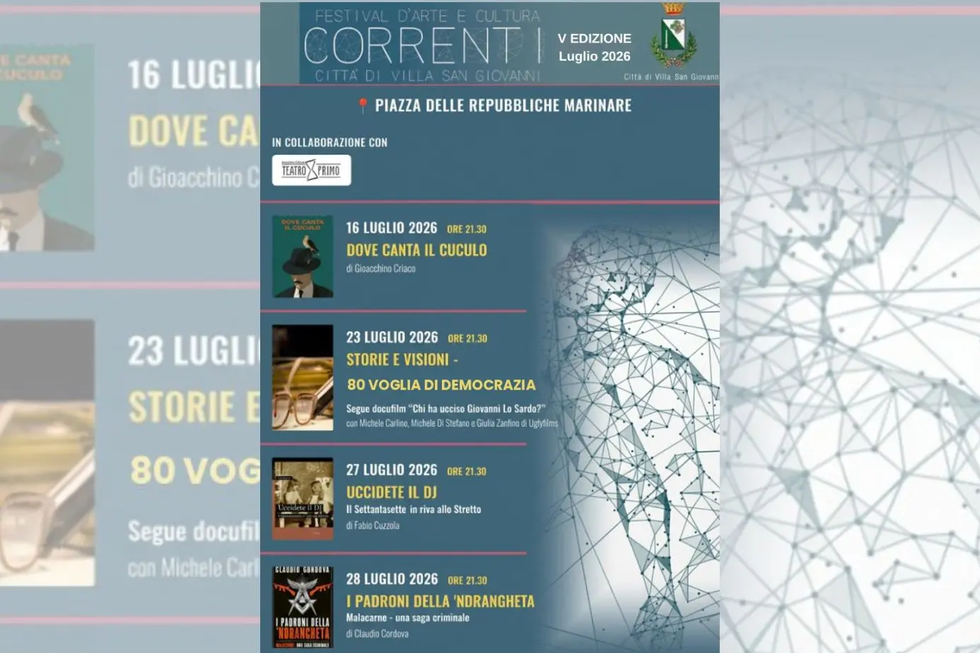 Correnti Festival,\u00A0al via la quinta edizione: un cammino di cultura, comunità e rinascita a Villa San Giovanni\n