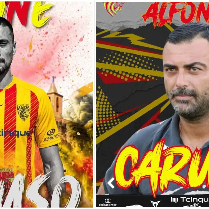Doppio colpo dell'Atletico Maida: torna mister Alfonso Caruso e arriva il bomber Simone Caruso\n
