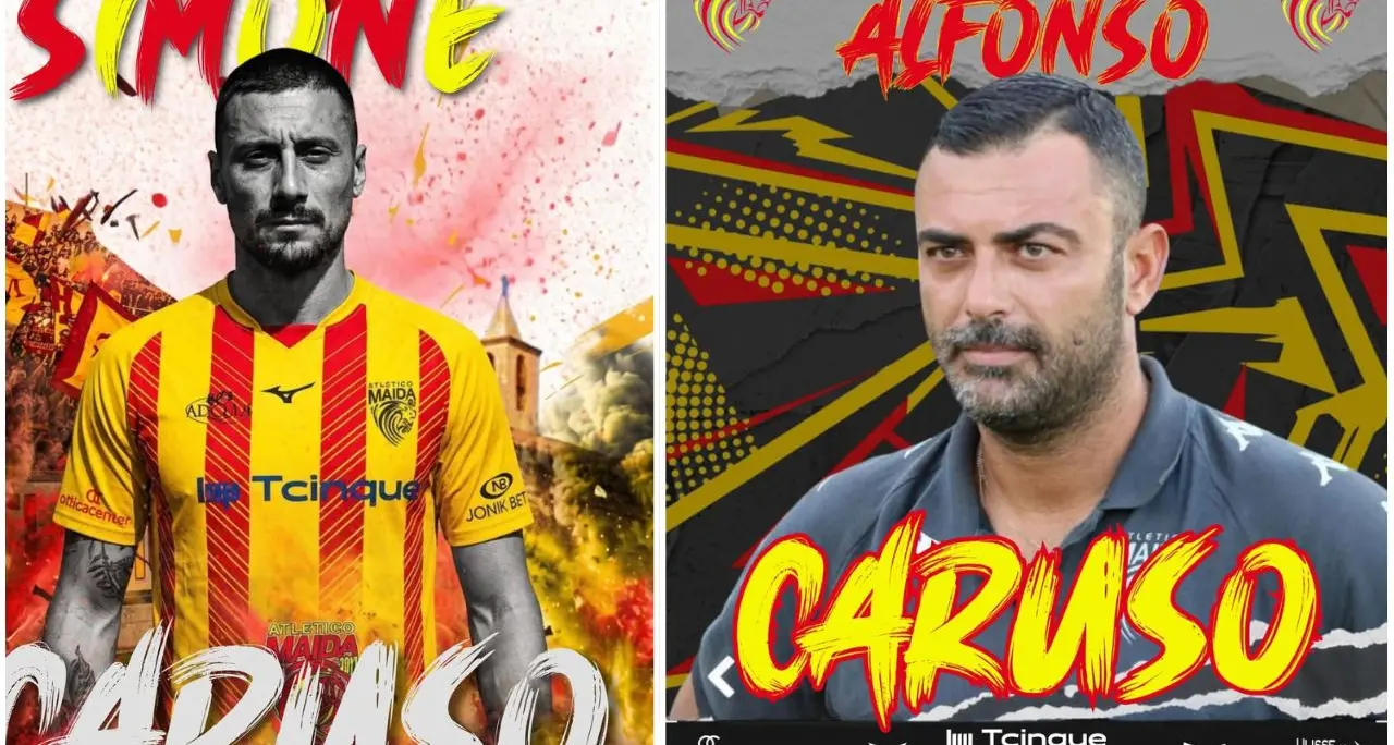 Doppio colpo dell'Atletico Maida: torna mister Alfonso Caruso e arriva il bomber Simone Caruso\n