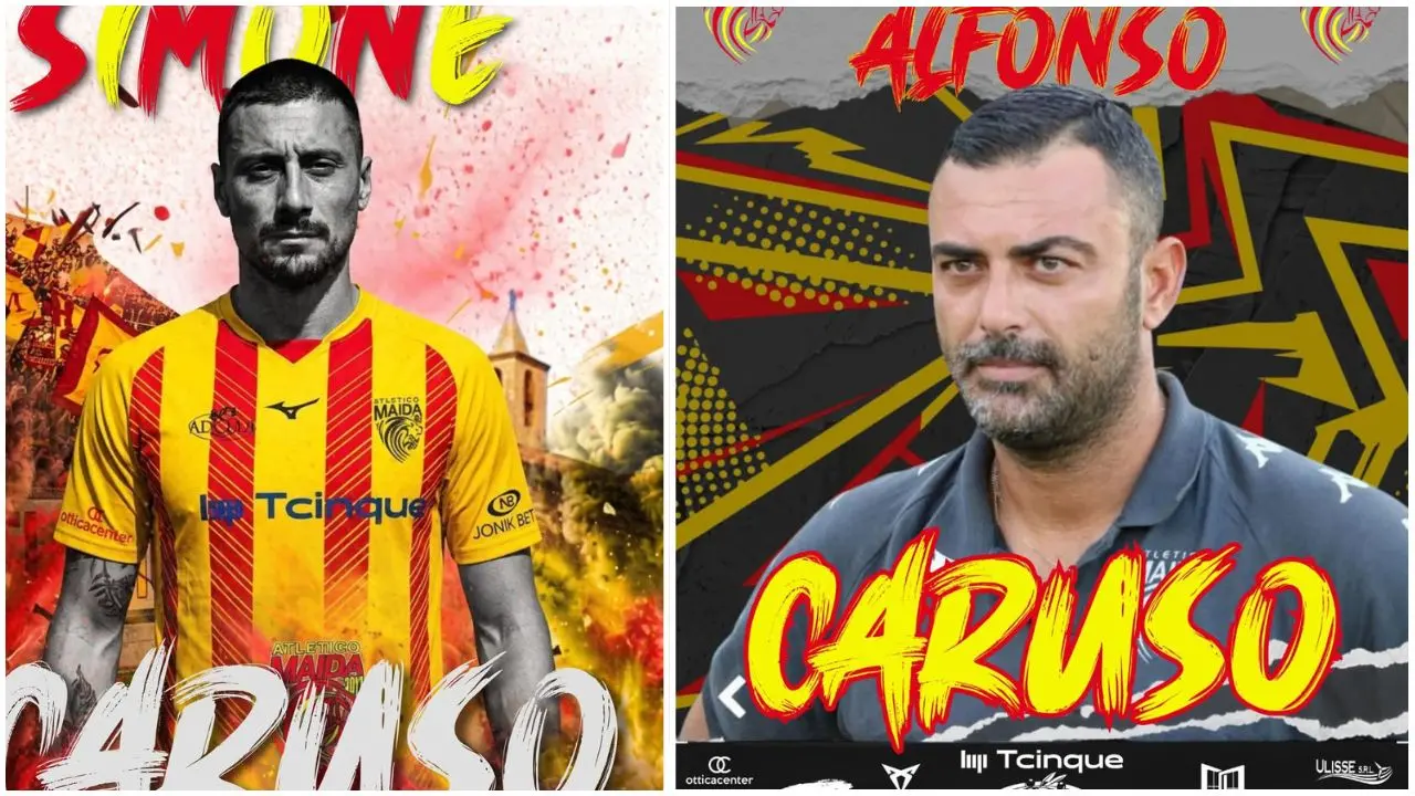 Doppio colpo dell'Atletico Maida: torna mister Alfonso Caruso e arriva il bomber Simone Caruso\n
