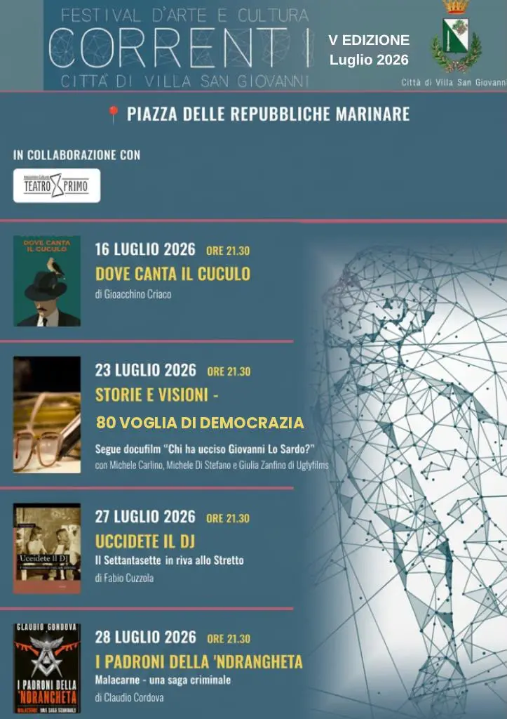 Correnti Festival: al via la quinta edizione. Un cammino di cultura, comunità e rinascita a Villa San Giovanni\n