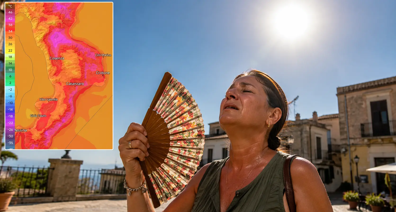 Caldo, si cuoce a fuoco lento: nel Vibonese temperature fino a 40 gradi e afa in aumento, poi nel week end in Calabria il picco a 45 gradi\n
