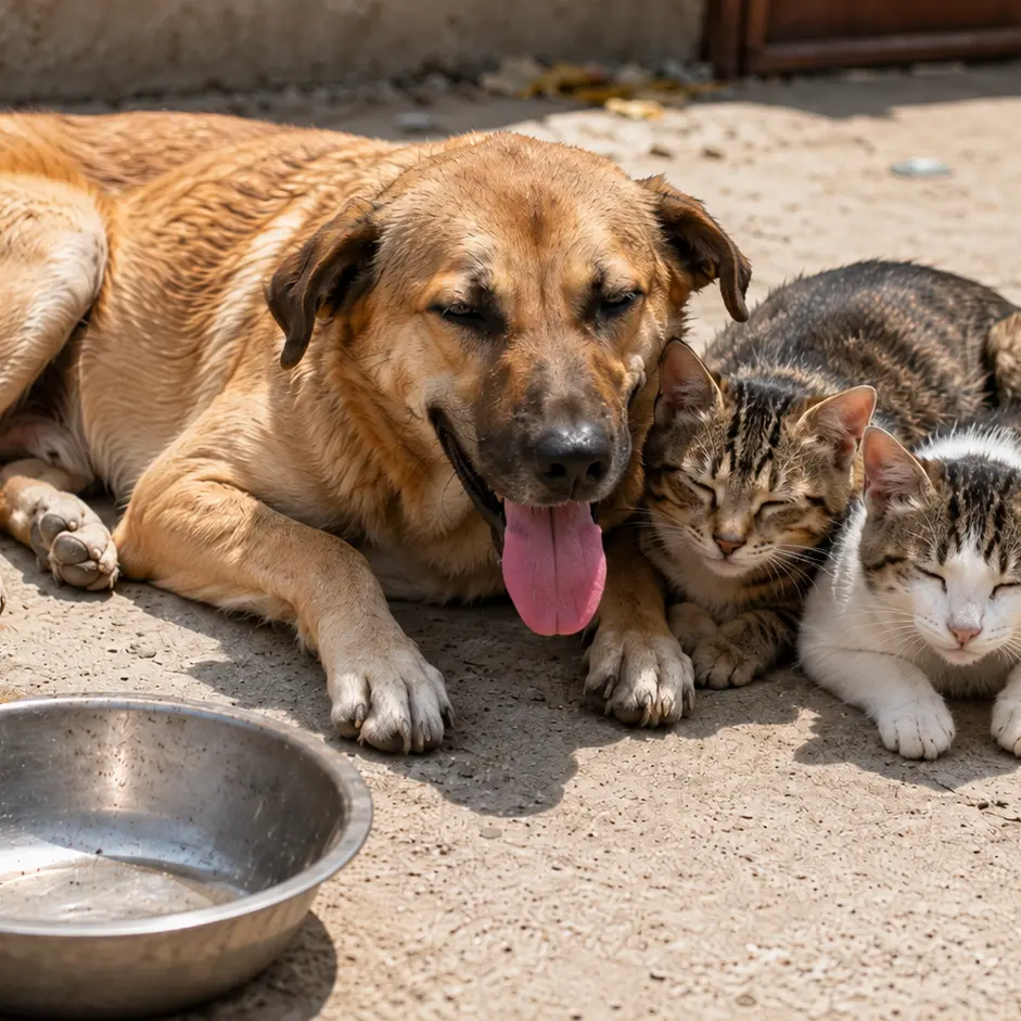 Caldo estremo, anche Jonadi emana un’ordinanza a tutela di cani e gatti: multe fino a 500 euro per chi li lascia all’aperto senza protezione\n