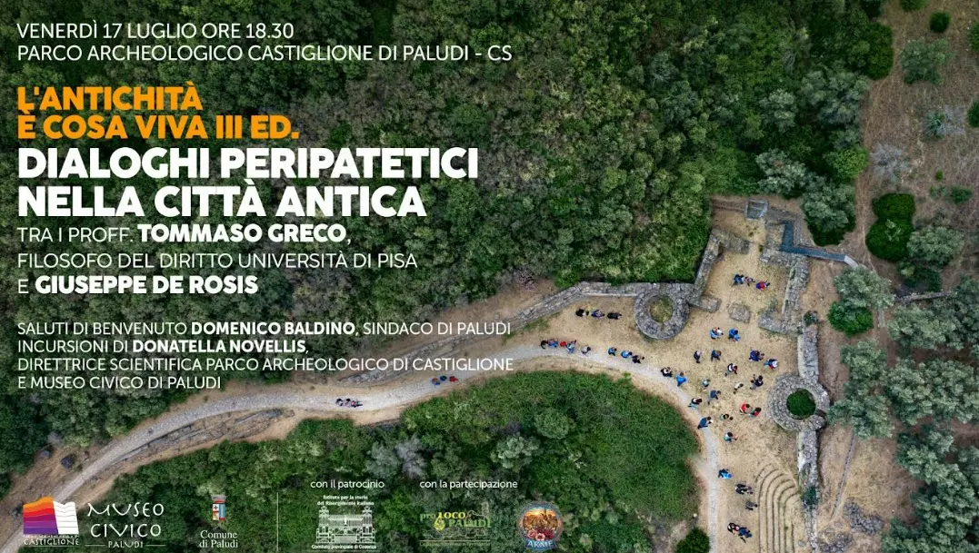 Al via la rassegna culturale estiva del Parco archeologico di Castiglione e Museo di Paludi: si parte con reading itinerante L’antichità è cosa viva\n