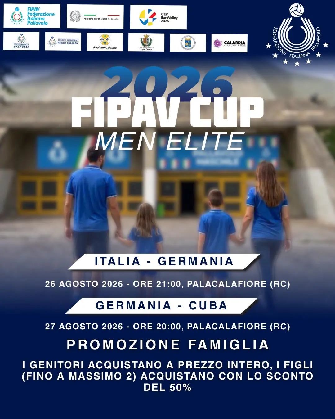 Italvolley a Reggio Calabria: al via la promozione famiglia per le sfide del PalaCalafiore\n