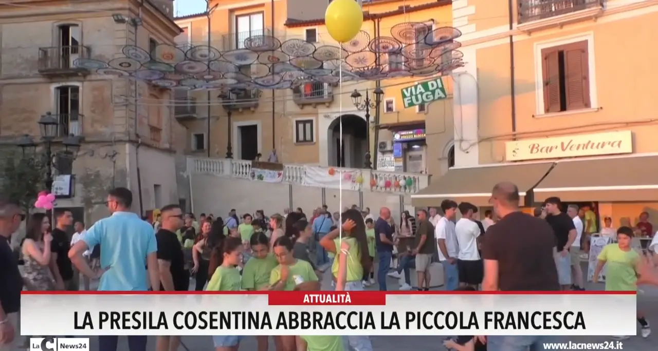La Presila cosentina abbraccia la piccola Francesca
