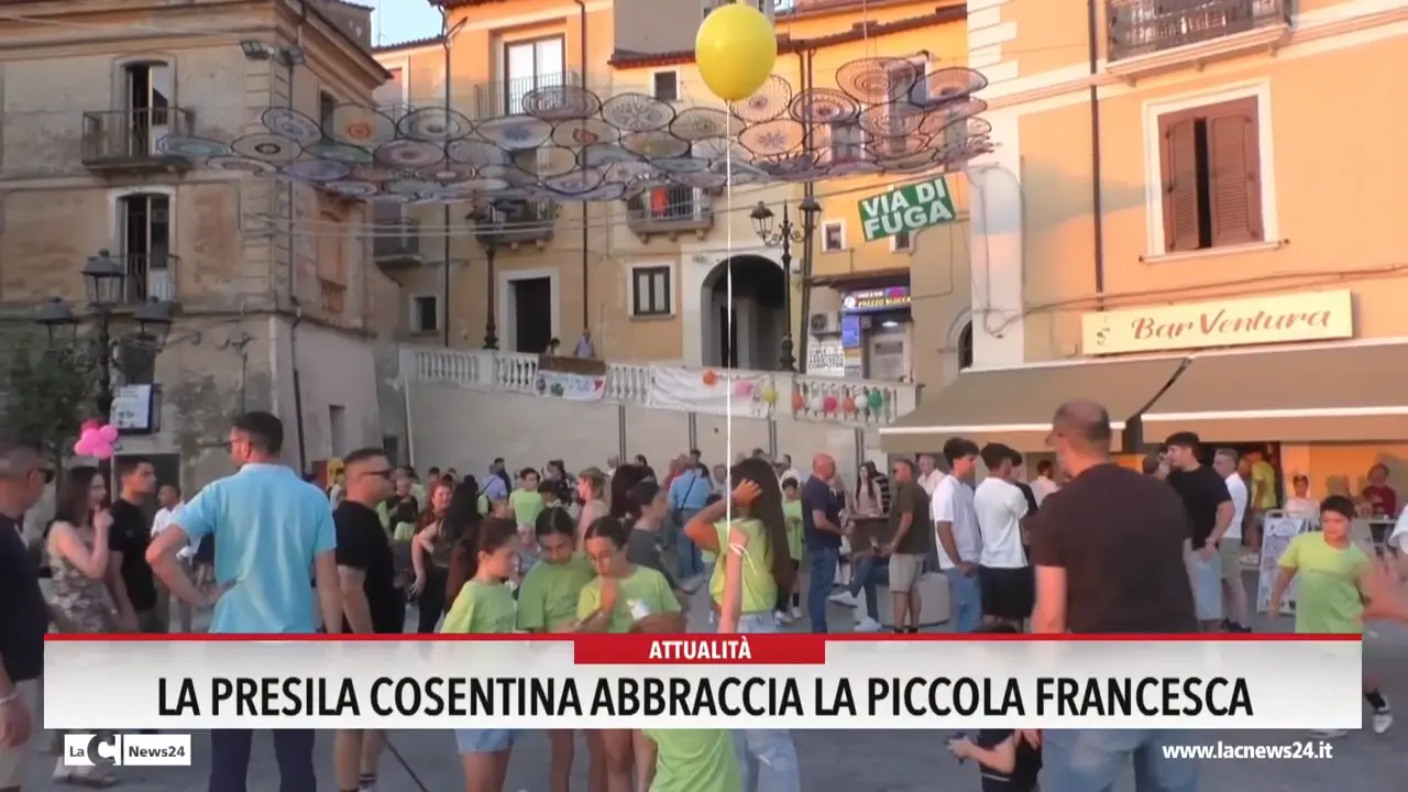 La Presila cosentina abbraccia la piccola Francesca