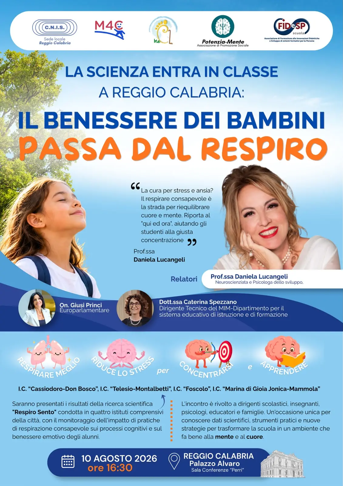 Reggio\u00A0al centro delle neuroscienze educative: il 10 e il 15 agosto due appuntamenti con Daniela Lucangeli\n