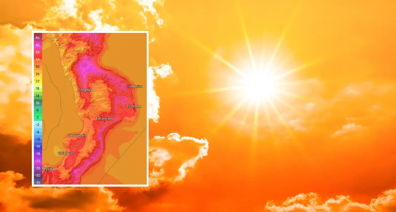 Calabria nella fornace sub-tropicale: oggi il picco del caldo con punte fino a 43 gradi, da martedì la svolta\n