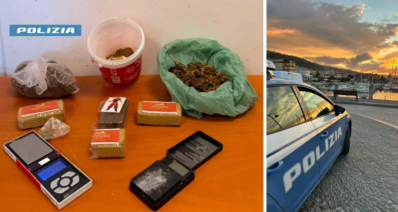 Controlli della polizia tra Vibo Marina e Pizzo, arrestato per droga un sorvegliato speciale: sequestrato mezzo chilo di marijuana e hashish\n