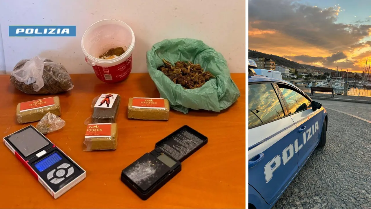 Controlli della polizia tra Vibo Marina e Pizzo, arrestato per droga un sorvegliato speciale: sequestrato mezzo chilo di marijuana e hashish\n