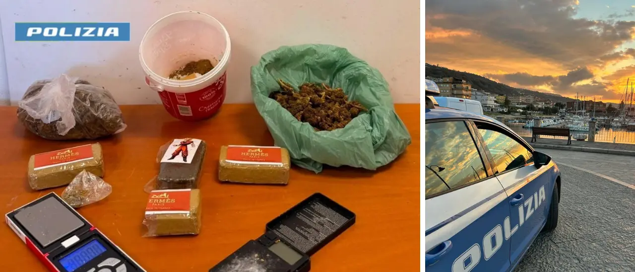 Controlli della polizia tra Vibo Marina e Pizzo, arrestato per droga un sorvegliato speciale: sequestrato mezzo chilo di marijuana e hashish\n