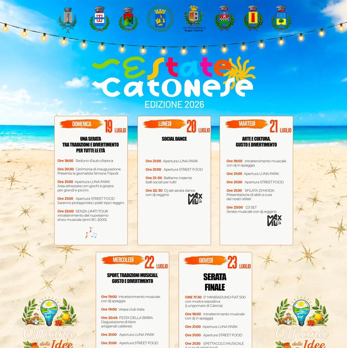 Catona inaugura la rassegna estiva: cinque giorni di eventi sul lungomare per rilanciare il quartiere